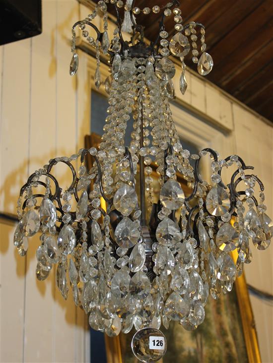 Cut glass chandelier